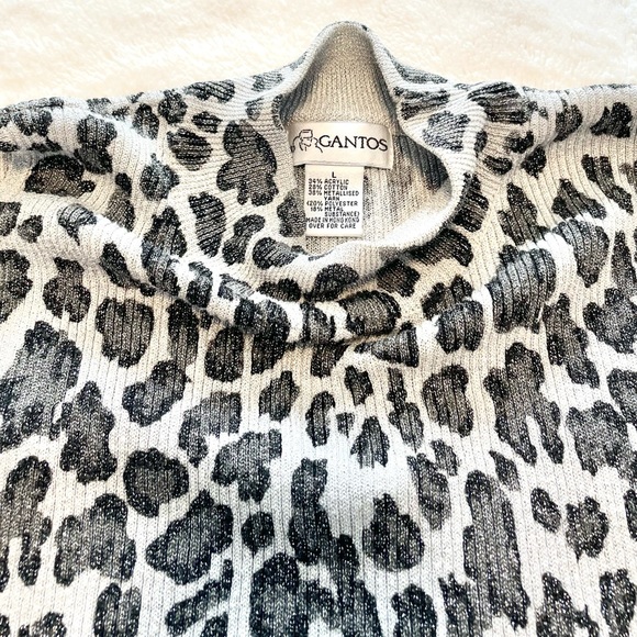 Women’s Gantos Sleeveless Ribbed Mock Neck Leopard Tank - Picture 11 of 11